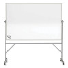Reversible Magnetic Hygienic Porcelain Whiteboard With Aluminum Frame, 72" x 48", White Surface, Satin Aluminum Frame