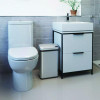 Rectangular Sensor Trash Can, 4 Gal, Plastic/Stainless Steel, Silver