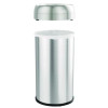 Open Top Trash Can, Round, 16 Gal, Plastic/Stainless Steel, Silver