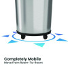 Extra-Large Sensor Trash Can With Wheels, 18 Gal, Plastic/Stainless Steel
