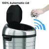 Extra-Large Sensor Trash Can With Wheels, 18 Gal, Plastic/Stainless Steel