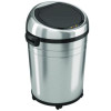 Extra-Large Sensor Trash Can With Wheels, 18 Gal, Plastic/Stainless Steel