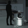 Extra-Large Sensor Trash Can With Wheels, 18 Gal, Plastic/Stainless Steel
