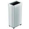 Open Top Trash Can With Wheels, 21 Gal, Plastic/Stainless Steel, Silver