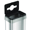 Open Top Trash Bin With Wheels And Color-Coded Lid, 21 Gal, Plastic/Stainless Steel, Silver/Black