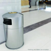 Extra-Large Dual Side-Entry Trash Can, Indoor, 50 Gal, Stainless Steel, Silver