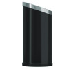 Beveled Open Top Trash Can, 15 Gal, Stainless Steel, Black