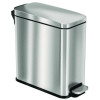 Step Pedal Trash Can, 3 Gal, Plastic/Stainless Steel, Silver