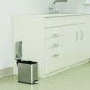Step Pedal Trash Can, 3 Gal, Plastic/Stainless Steel, Silver