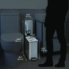 Step Pedal Trash Can, 3 Gal, Plastic/Stainless Steel, Silver