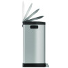 Step Pedal Trash Can And Recycle Bin, 16 Gal, Plastic/Stainless Steel, Silver