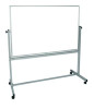 Mobile Magnetic Whiteboard, 60" x 40", White Surface, Silver Aluminum Frame