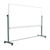 Mobile Magnetic Whiteboard, 96" x 40", White Surface, Silver Aluminum Frame