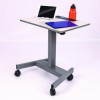 Pneumatic Sit Stand Desk, 27.5 x 19.5 x 26.25 To 42, White/Gray