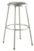 6400 Series Fixed Height Heavy Duty Vinyl Padded Steel Stool, Backless, Supports 500 Lb, 30" Seat Height, Gray Seat/Base
