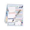 Daily Planner, Feathers, 8.27 x 5.83, Blue/Cream/Pink Cover, 2-Month, Undated, 6/Pack
