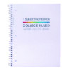 Letter Size 1-Subject Notebook, Medium/College Rule, White Cover, (80) 10.5 x 8 Sheets, 3/Pack