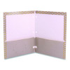 Two-Pocket Portfolio Folder, 1" Capacity, 9.6 x 11.9, Haze, Blue/Green/Taupe, 6/Pack