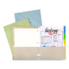 Two-Pocket Portfolio Folder, 1" Capacity, 9.6 x 11.9, Haze, Blue/Green/Taupe, 6/Pack