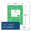 Grade School Wirebound Composition Book, Grade 1 Manuscript Format, Green Marble Cover, (36) 9.75 x 7.5 Sheets, 48/Carton