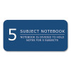 Subject Wirebound Notebook, 5-Subject, Medium/College Rule, Assorted Cover Colors, (180) 10.5 x 8 Sheets, 12/Carton