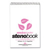 Enviroshades Steno Pad, Gregg Rule, White Cover, 80 Pink 6 x 9 Sheets, 24 Pads/Carton