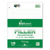 Filler Paper, 3-Hole, 8.5 x 11, College Rule, 170 Sheets/Pack, 12 Packs/Carton