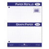 Graph Filler Paper, 3-Hole, 8.5 x 11, Quadrille: 4 Sq/In, 80 Sheets/Pack, 24 Packs/Carton