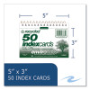 Environotes Wirebound Recycled Index Cards, Narrow Rule, 3 x 5, White, 50 Cards, 24/Carton