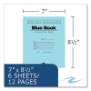 Examination Blue Book, Wide/Legal Rule, Blue Cover, (6) 8.5 x 7 Sheets, 1,000/Carton