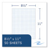 Gummed Pad, Quadrille Rule (5 Sq/In), (50) White 8.5 x 11 Sheets, 72/Carton