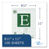 Engineer Pad, (0.5" Margins), Quad Rule (5 Sq/In, 1 Sq/In) 100 Light Green 8.5 x 11 Sheets/Pad, 24/Carton