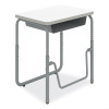Alphabetter 2.0 Height-Adjustable Student Desk With Pendulum Bar And Book Box, 27.75 x 19.75 x 22 To 30, Dry Erase