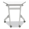 Learn Nesting Trapezoid Desk, 32.83" x 22.25" To 29.5", White/Silver