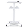 Vum Mobile Workstation, 30.75" x 22.28" x 36.12" To 48.25", White