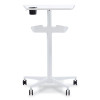 Vum Mobile Workstation, 30.75" x 22.28" x 36.12" To 48.25", White
