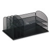 Onyx Desk Organizer With Three Horizontal And Three Upright Sections, Letter Size Files, 19.25 x11.5 x 8.25, Blue