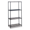 Industrial Wire Shelving, Four-Shelf, 36w x 18d x 72h, Metallic Gray