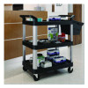 Three-Shelf Service Cart, Metal/Plastic, 3 Shelves, 300 Lb Capacity, 20" x 34" x 37.92", Black