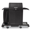 Housekeeping Cart With Hood And Doors, Plastic, 4 Shelves,1 Bin, 24.4 x 62.4 x 56.9, Black