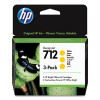 Hp 712 (3Ed79Act) Yellow Original Designjet Ink Cartridge, 3/Pack, 24 Packs/Carton