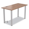 Essentials Writing Table-Desk With Integrated Power Management, 47.5" X 23.7" X 28.8", Espresso/Aluminum
