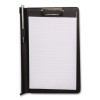 Faux-Leather Padfolio, Notched Front Cover With Clipboard Fastener, 9 X 12 Pad, 9.75 X 12.5, Black