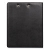 Faux-Leather Padfolio, Notched Front Cover With Clipboard Fastener, 9 X 12 Pad, 9.75 X 12.5, Black