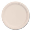 Compostable Molded Fiber Dinnerware, Proplanet Seal, Plate, 10.2" Dia, Natural, 500/Carton
