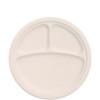 Compostable Molded Fiber Dinnerware, Proplanet Seal, 3-Compartment Plate, 10.2" Dia, Natural, 500/Carton