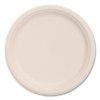 Compostable Molded Fiber Dinnerware, Proplanet Seal, Plate, 9" Dia, Natural, 500/Carton