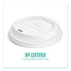 Compostable Plastic Hot Cup Lids, Fits 10 Oz To 16 Oz Hot Cups, Plastic, White, 500/Carton