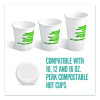 Compostable Plastic Hot Cup Lids, Fits 10 Oz To 16 Oz Hot Cups, Plastic, White, 500/Carton