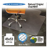 Natural Origins Biobased Chair Mat For Hard Floors, Rectangular With Lip, Straight Edges, 45" x 53", Clear